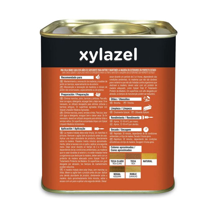 Aceite para teca Xylazel Classic Miel 750 ml Mate 2