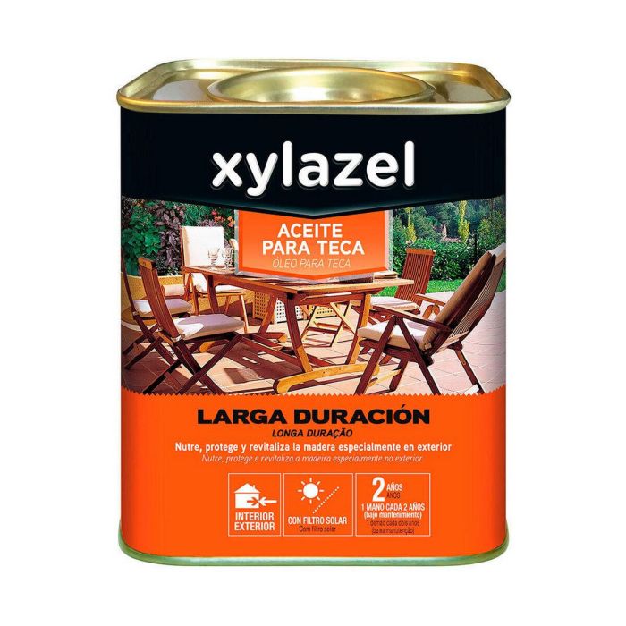 Aceite para teca Xylazel Larga duración Natural 750 ml Mate