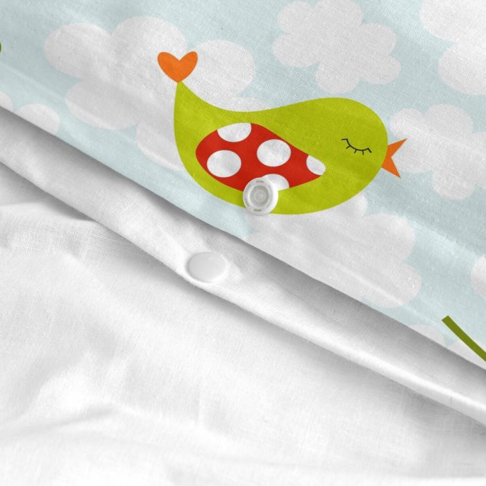 Juego de funda nórdica HappyFriday Mr Fox Little birds Multicolor Cama de 80/90 2 Piezas 2