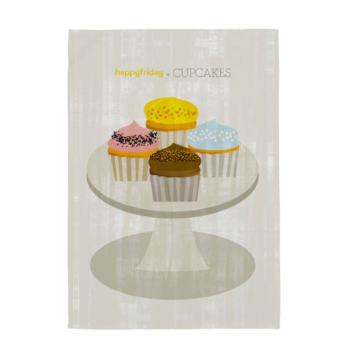 Paño de Cocina HappyFriday Cupcakes Multicolor 70 x 50 cm (2 Unidades) 2