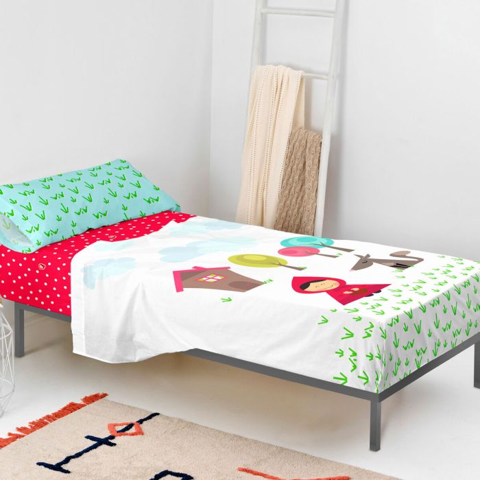 Juego de Sábanas HappyFriday Mr Fox Grandma Multicolor Cama de 80/90 2 Piezas 4