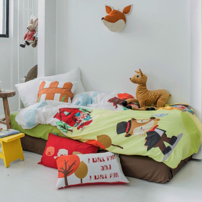 Juego de funda nórdica HappyFriday Mr Fox Piggys Multicolor Cama de 80/90 2 Piezas 6