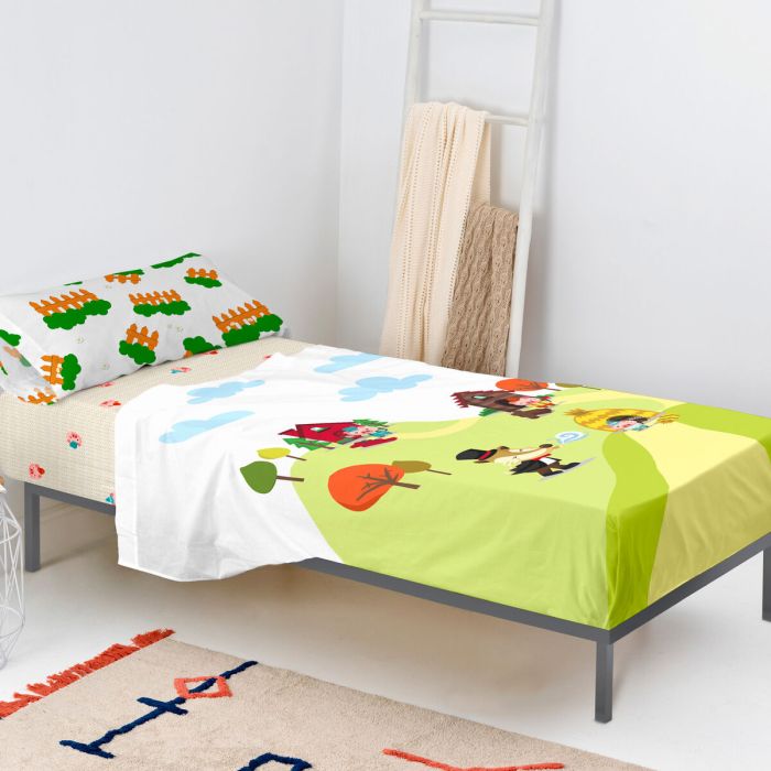 Juego de Sábanas HappyFriday Mr Fox Piggys Multicolor Cama de 80/90 2 Piezas 4