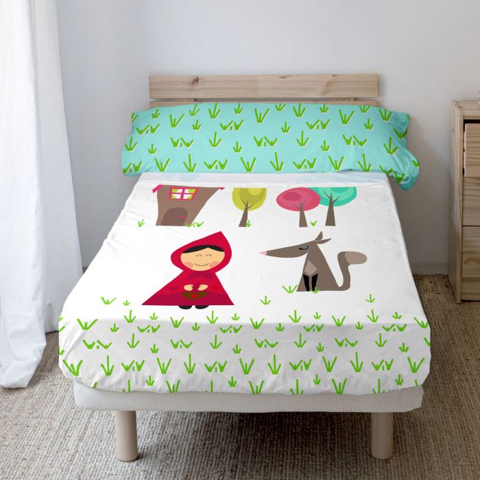 Juego de Sábanas HappyFriday Mr Fox Grandma Multicolor Cama de 105 2 Piezas 5