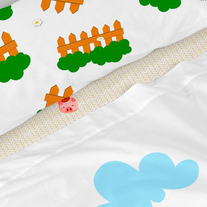 Juego de Sábanas HappyFriday Mr Fox Piggys Multicolor Cama de 105 2 Piezas 1