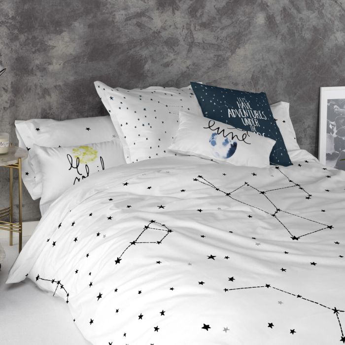 Funda de almohada HappyFriday Blanc Constellation Multicolor 50 x 75 cm (2 Unidades) 2