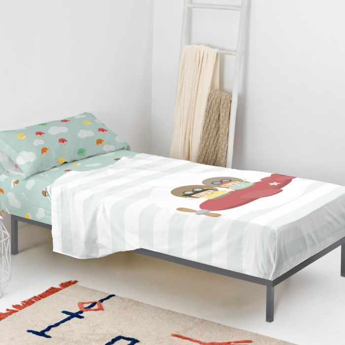 Juego de Sábanas HappyFriday Happynois Learning To Fly Multicolor Cama de 105 2 Piezas 4