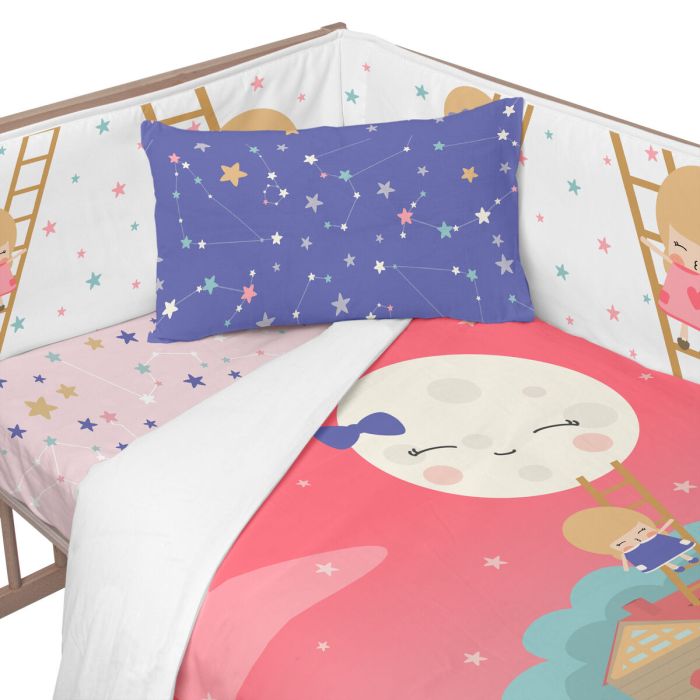 Protector de Cuna HappyFriday Happynois Moon dream Multicolor 210 x 40 cm 2