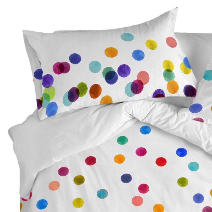Funda de almohada HappyFriday Confetti Multicolor 50 x 75 cm (2 Unidades) 3