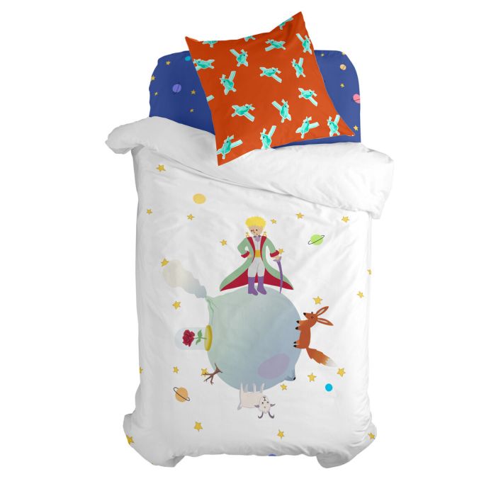 Juego de funda nórdica HappyFriday Le Petit Prince Multicolor Cama de 80 2 Piezas