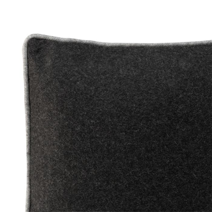 Funda de cojín HappyFriday HF Living Piping Felt Negro 50 x 50 cm 1