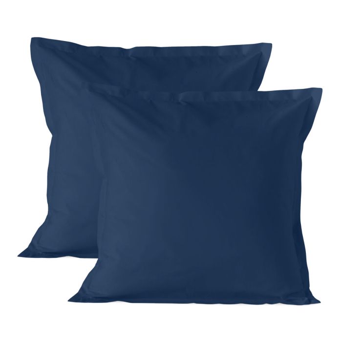 Funda de almohada HappyFriday BASIC Azul marino 60 x 60 cm (2 Unidades)