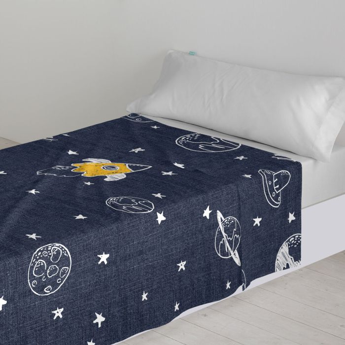 Juego de Sábanas HappyFriday Mr Fox Starspace Multicolor Cama de 80/90 2 Piezas 1