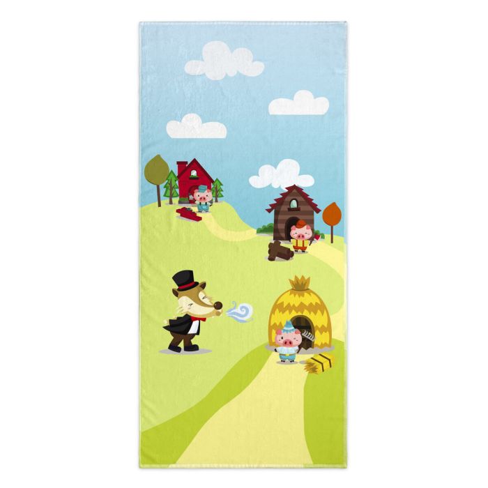 Toalla de baño HappyFriday Mr Fox Piggys Multicolor 70 x 150 cm Toalla de baño HappyFriday Mr Fox Piggys Multicolor 70 x 150 cm