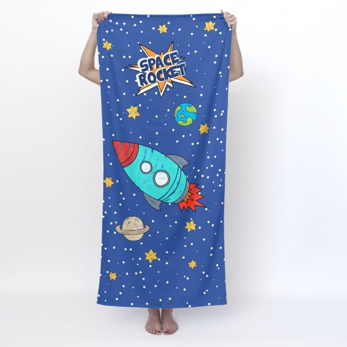 Toalla de baño HappyFriday Mr Fox Space Rocket Multicolor 70 x 150 cm 4