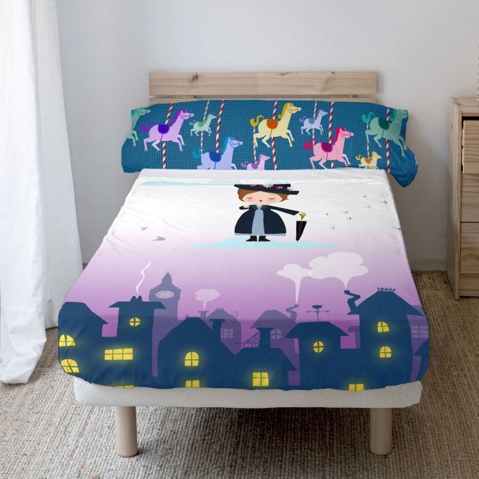 Juego de Sábanas HappyFriday Mr Fox Nanny Multicolor Cama de 105 2 Piezas 5