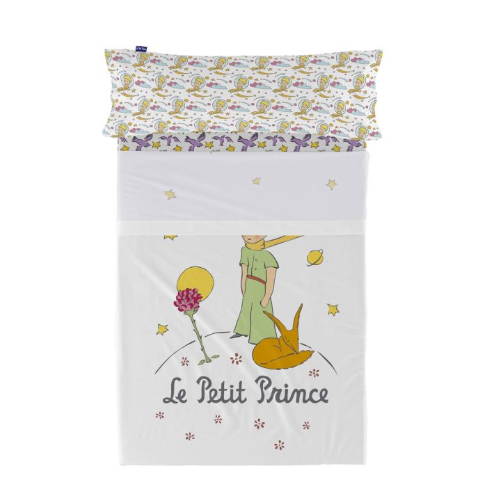 Juego de Sábanas HappyFriday Le Petit Prince Ses amis Multicolor Cama de 80/90 2 Piezas