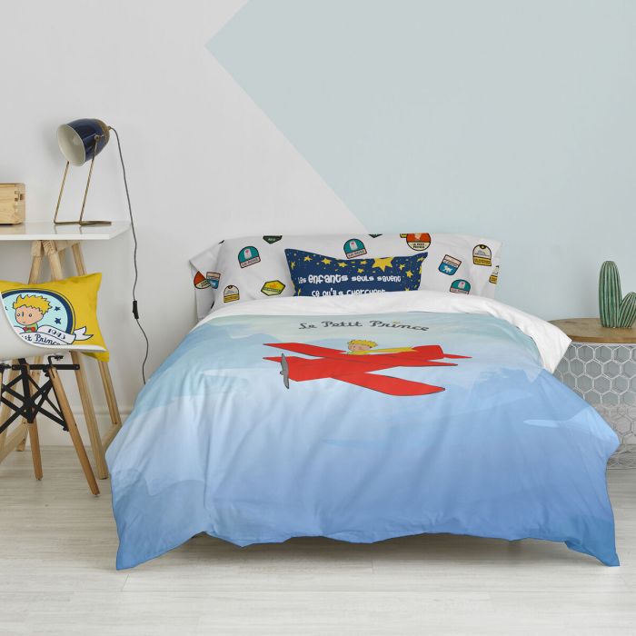 Juego de funda nórdica HappyFriday Le Petit Prince Son Avion Multicolor Cama de 105 2 Piezas 5