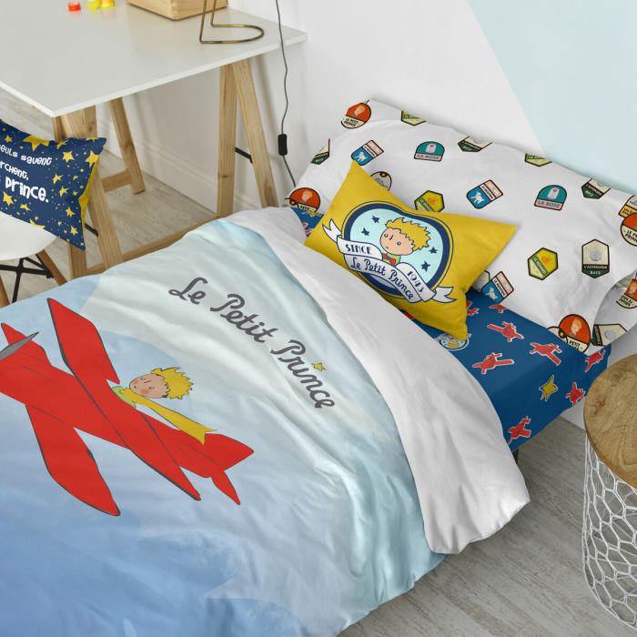 Juego de funda nórdica HappyFriday Le Petit Prince Son Avion Multicolor Cama de 105 2 Piezas 4