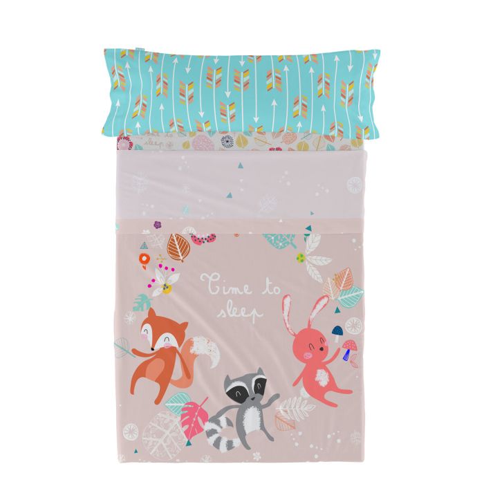 Juego de Sábanas HappyFriday Moshi Moshi Fantasy Multicolor Cama de 80/90 2 Piezas