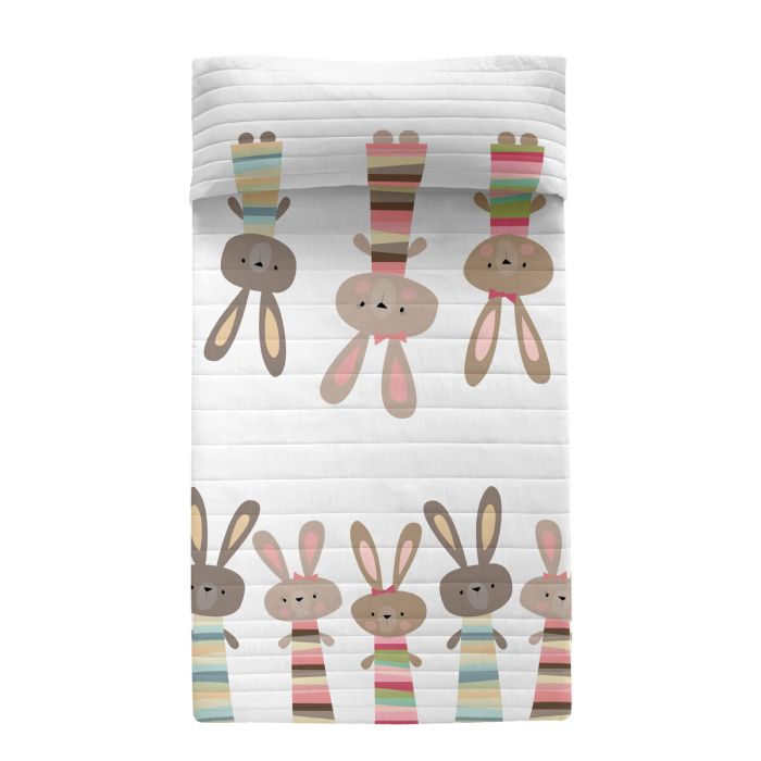 Colcha HappyFriday Moshi Moshi Rabbit Family Multicolor 180 x 260 cm