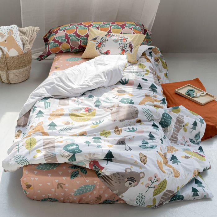 Juego de funda nórdica HappyFriday Moshi Moshi Harvestwood Multicolor Cama de 105 2 Piezas 3