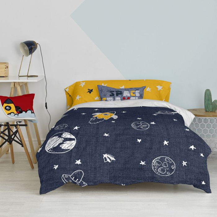 Juego de funda nórdica HappyFriday Mr Fox Starspace Multicolor Cama de 105 2 Piezas 4