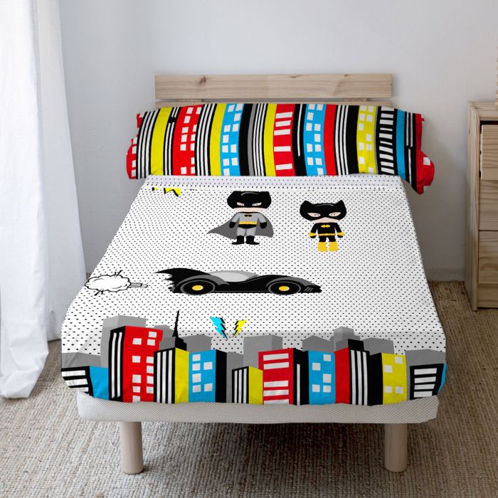 Juego de Sábanas HappyFriday Mr Fox Bat Multicolor Cama de 105 2 Piezas 5