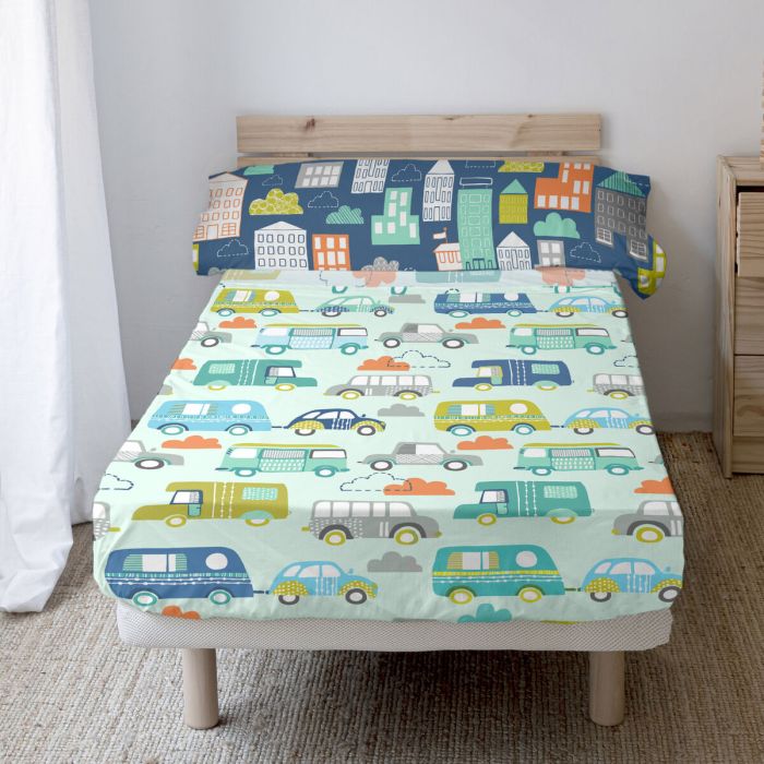 Juego de Sábanas HappyFriday Moshi Moshi Holidays Multicolor Cama de 105 2 Piezas 5