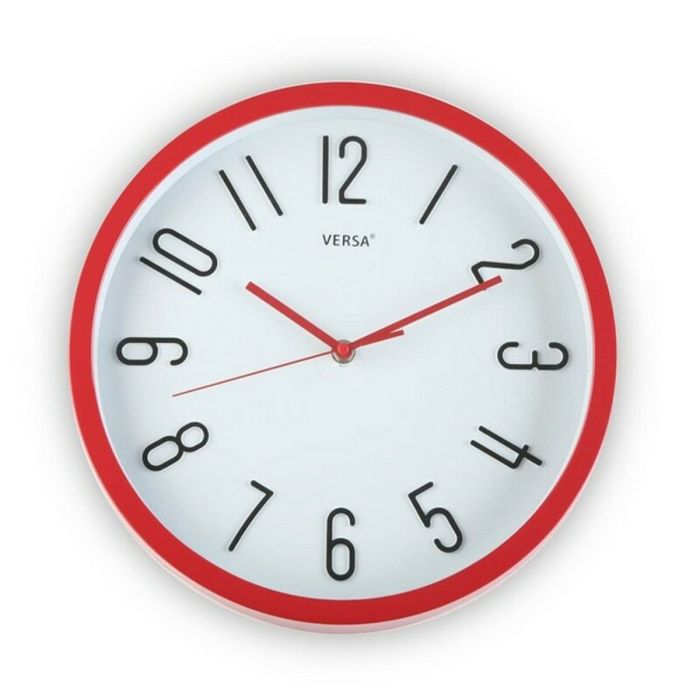 Reloj de Pared Rojo Plástico (Ø 30 cm)