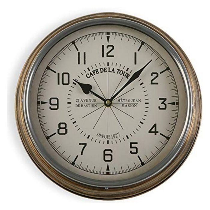 Reloj de Pared Versa Cafe Tour Metal (31 x 6 x 31 cm)