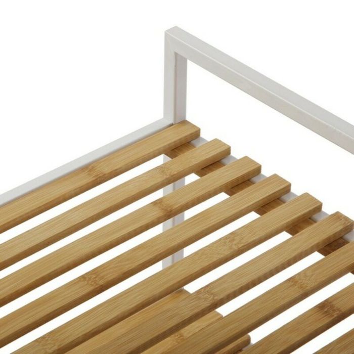 Estantería de Baño Versa White Metal PVC Bambú (32,5 x 70 x 39 cm) 2