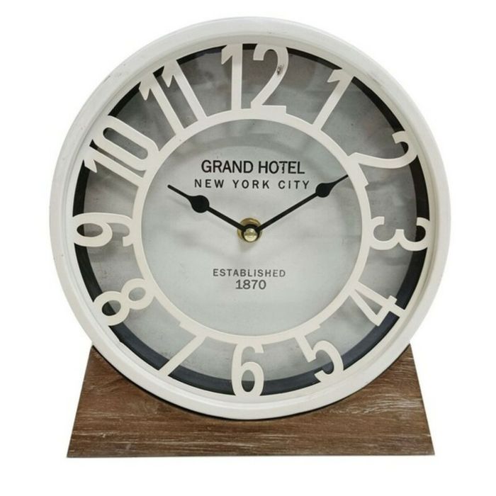 Reloj de Mesa Versa Blanco Madera MDF (20 x 20 x 6 cm) (Ø 20 cm) 2