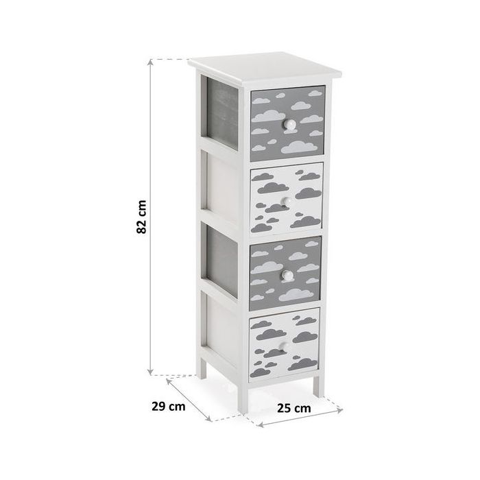 Cajonera Madera MDF Nubes 4 cajones (29 x 82 x 25 cm) 1