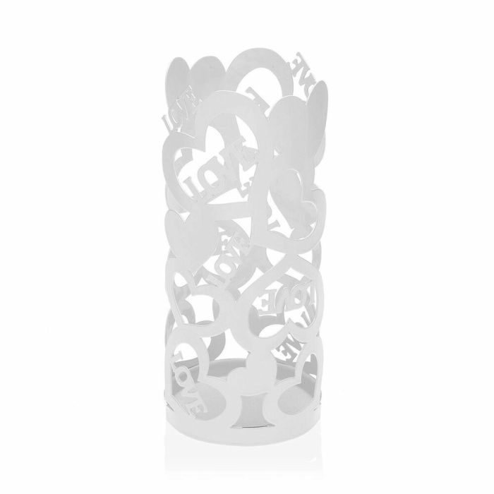 Portavasos Versa Cozy Blanco Corazones (8 x 18 x 8 cm)