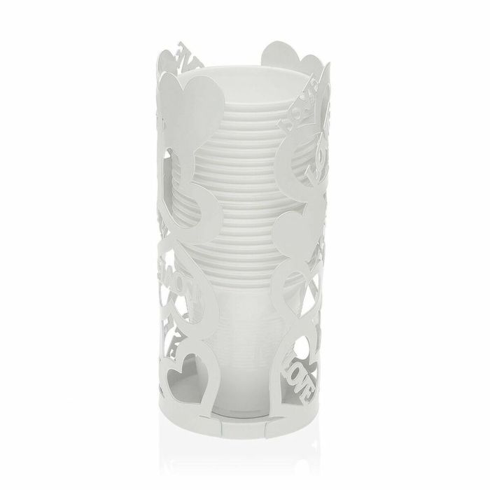 Portavasos Versa Cozy Blanco Corazones (8 x 18 x 8 cm) 1