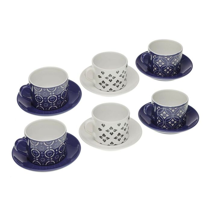 Juego de Tazas con Platos Versa Regina Cerámica 8,6 x 6,4 x 9,2 cm