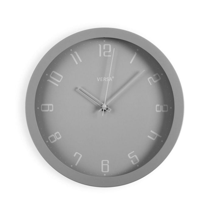 Reloj de Pared Gris Polipropileno (4,3 x 30 x 30 cm)