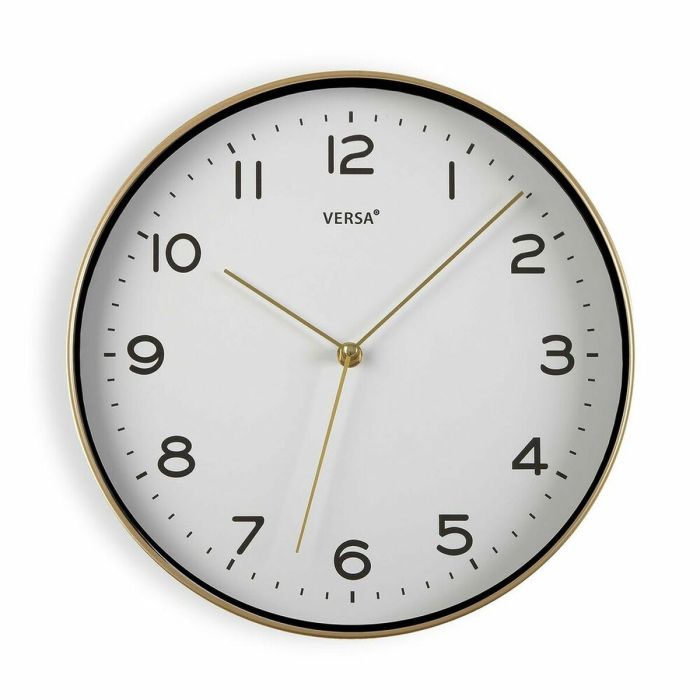 Reloj de Pared Versa Dorado 30,5 x 4,3 x 30,5 cm Cuarzo Poliuretano