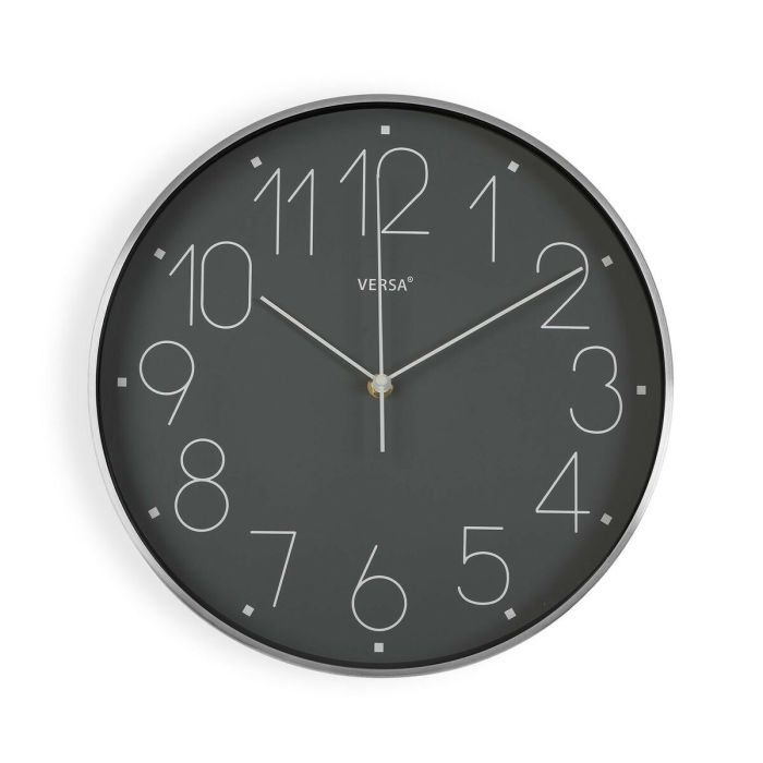 Reloj de Pared Versa Alumin G Gris Aluminio 4,4 x 25,8 x 25,8 cm