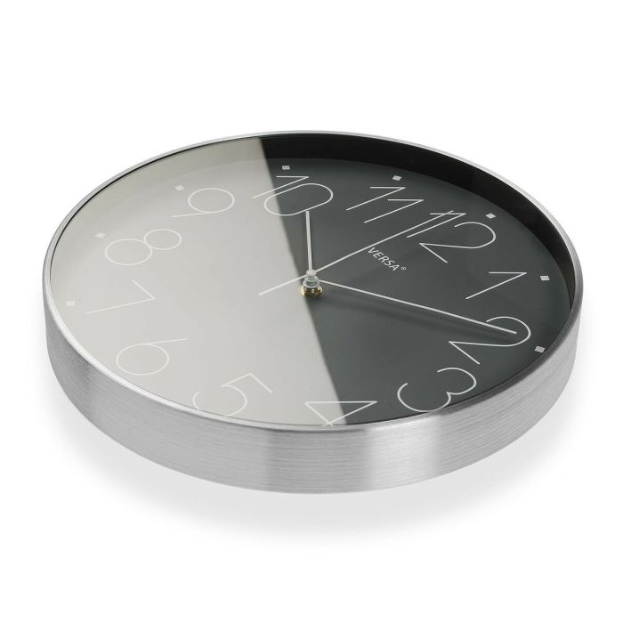 Reloj de Pared Versa Alumin G Gris Aluminio 4,4 x 25,8 x 25,8 cm 2