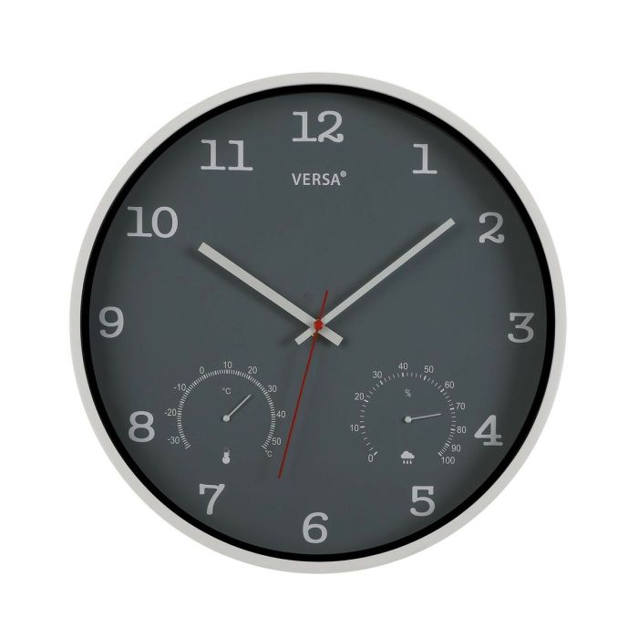 Reloj de Pared Versa Gris Plástico (4,3 x 35,5 x 35,5 cm)