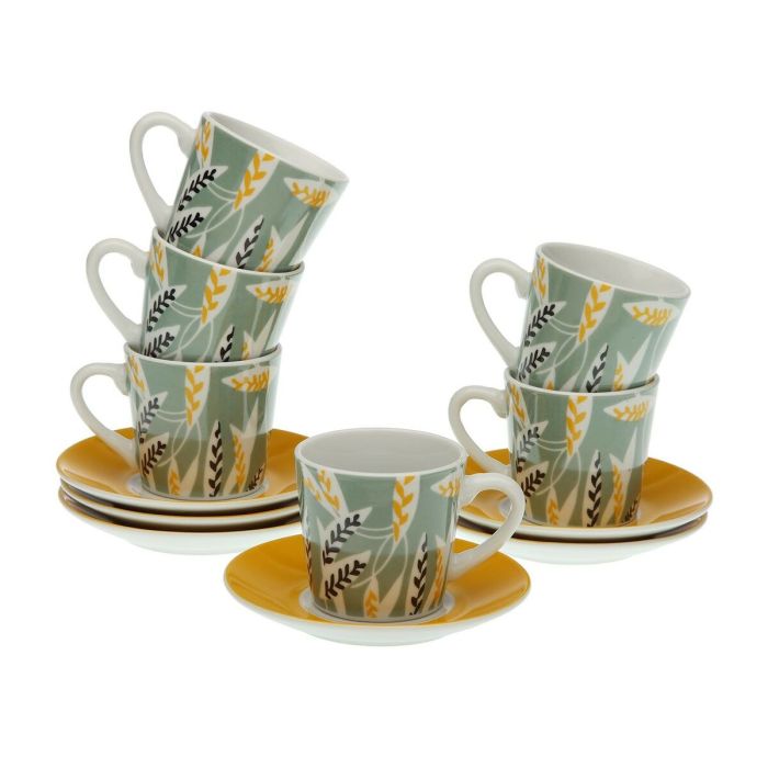 Juego de 6 Tazas con Plato Versa Elora Porcelana