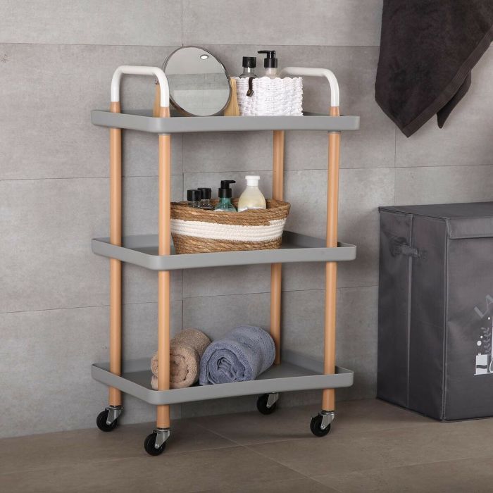 Carrito Verdulero Versa Gris 36 x 85 x 53,5 cm Metal Polipropileno 3