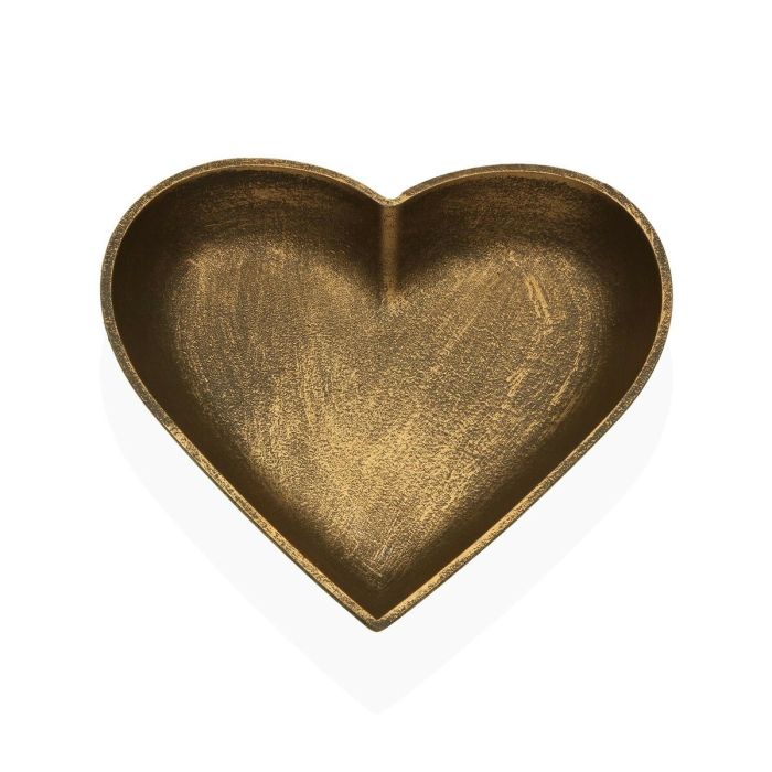 Figura Decorativa Versa Dorado Corazón 25 x 25 x 3,5 cm