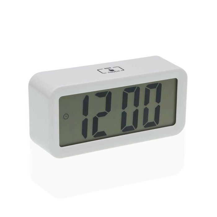 Reloj-Despertador Versa Blanco Metal 3,9 x 6,5 x 13,4 cm