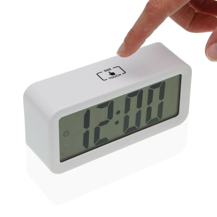 Reloj-Despertador Versa Blanco Metal 3,9 x 6,5 x 13,4 cm 1