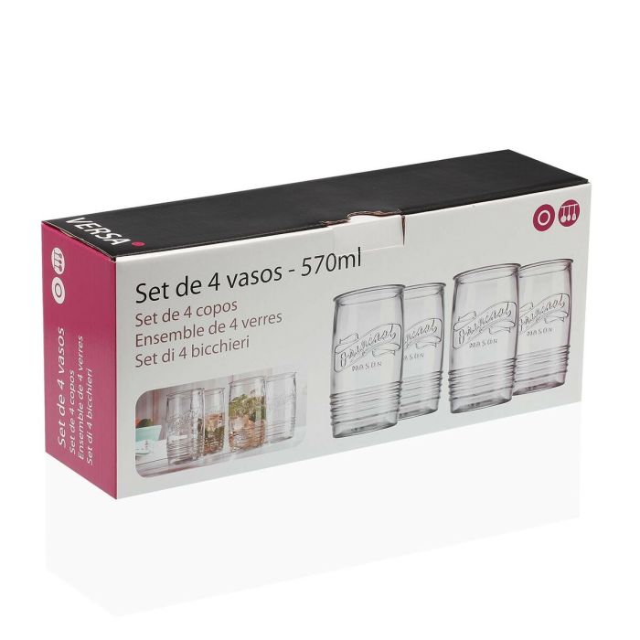 Set de Vasos Versa 570 ml Cristal 1 Set de Vasos Versa 570 ml Cristal 1
