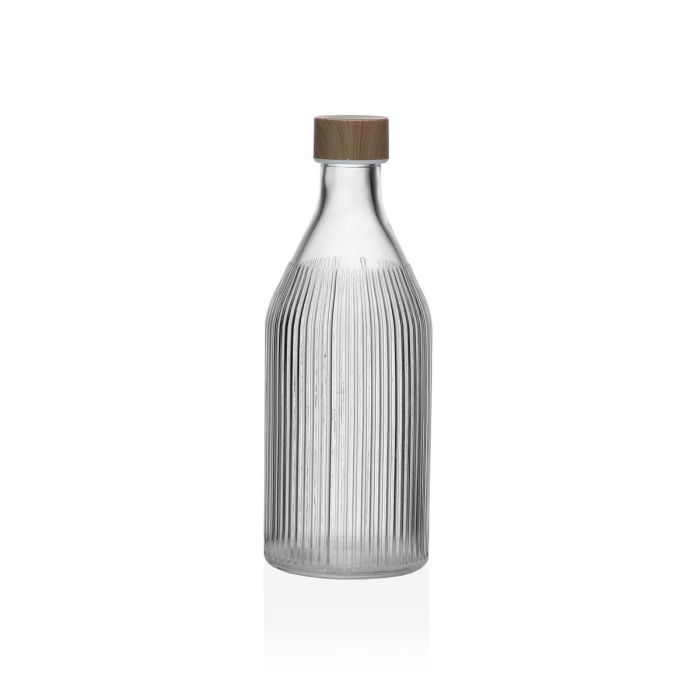 Botella Versa 1 L Rayas Vidrio Aluminio 9,8 x 25,1 x 9,8 cm