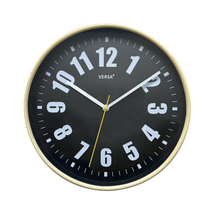 Reloj de Pared Versa Negro Plástico 4 x 30 x 30 cm